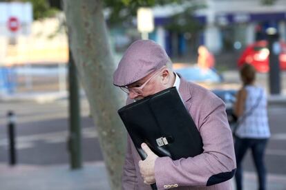 The retired commissionerJosé Manuel Villarejo in the courts of Plaza de Castilla