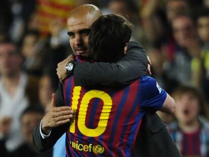 Messi le dedica a Guardiola su último gol.