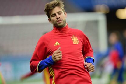 Gerard Piqu&eacute;, durante un entrenamiento de la selecci&oacute;n en Niza.