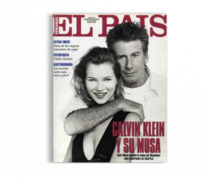 “INDUSTRIAY ESPECTÁCULO” (20.11.1994). Sesión de fotos con el diseñador del momento, Calvin Klein, y su entonces musa adolescente, Kate Moss. “Ella demostró que no le hacía falta altura, siempre salía bien en las imágenes”.