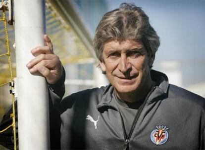 Manuel Pellegrini, en la ciudad deportiva del Villarreal.