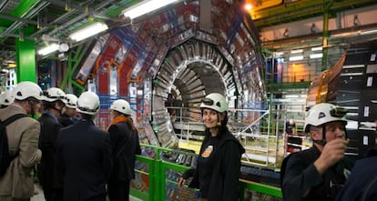 Noemí Caraban durante una pausa en el trabajo en el CERN
