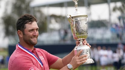 Jon Rahm celebra su triunfo en el US Open.