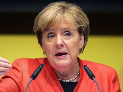 La canciller alemana, Angela Merkel, este sábado.