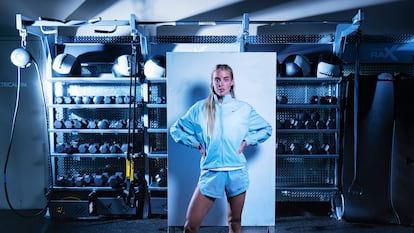 La atleta británica Keely Hodgkinson, en la sede mundial de Nike.