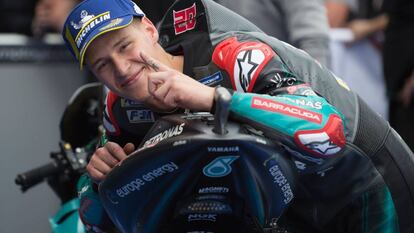 Fabio Quartararo, tras lograr la pole en Jerez. 