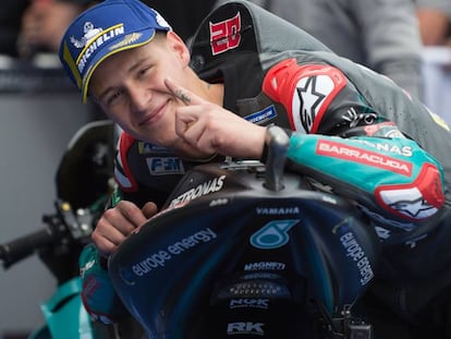 Fabio Quartararo, tras lograr la pole en Jerez. 