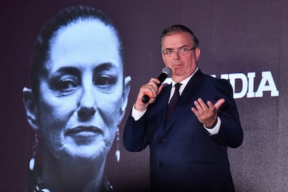 Marcelo Ebrard durante una conferencia de prensa en Ciudad de México