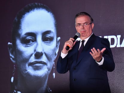 Marcelo Ebrard durante una conferencia de prensa en Ciudad de México.