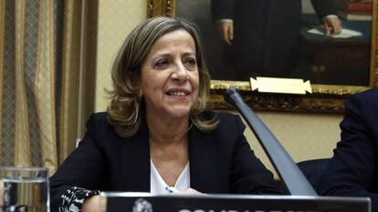 Carmen Navarro, tesorera del PP, durante una comparecencia. 