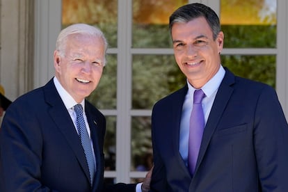 U.S. President Joe Biden and Spain's Prime Minister Pedro Sánchez in Madrid on June 28, 2022.