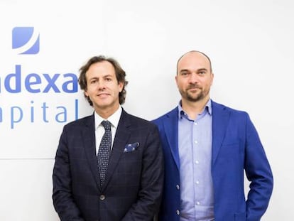 Los fundadores de Indexa, Unai Ansejo, Ramón Blanco y François Derbaix.