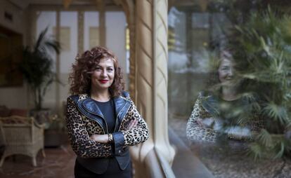 La presidenta de la SGAE, Pilar Jurado, en la sede madrileña de la entidad. 