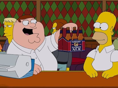 Peter Griffin (izquierda) y Homer Simpson en un episodio en el que 'Padre de familia' y 'Los Simpson' se cruzaron.