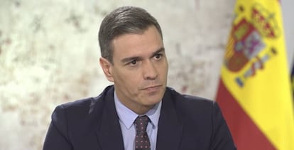 El presidente del Gobierno, Pedro Sánchez, este lunes. 