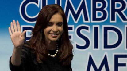 La Presidenta argentina en la cumbre de Mercosur en Montevideo.