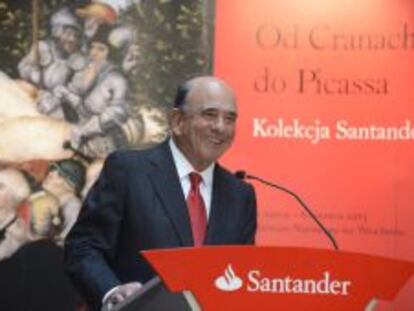 Fotograf&iacute;a del presidente de Santander, Emilio Bot&iacute;n, en la inauguraci&oacute;n de la exposici&oacute;n &#039;De Cranach a Picasso. Colecci&oacute;n Santander&#039; en Polonia.