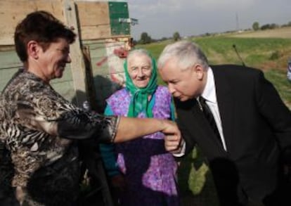 Kaczynski, de campaña en Zlota, una localidad del sur de Polonia.