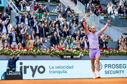 Nadal celebra la victoria.