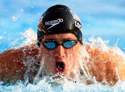 Ryan Lochte durante la carrera