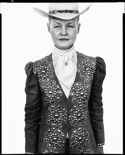 Ruby Mercer, publicista, en el festival Cheyenne Frontier Days, Wyoming, el 31 de julio de 1982.