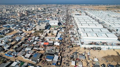 Refugiados palestinos en un campo en Rafah, en el sur de la franja de Gaza, el 29 de diciembre.