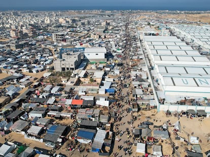 Refugiados palestinos en un campo en Rafah, en el sur de la franja de Gaza, el 29 de diciembre.