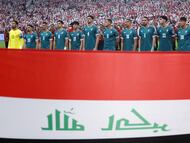 Seleción de Iraq en el estadio Mohamed bin Zayed, en Abu Dhabi, Emiratos Árabes Unidos, en noviembre de 2025.
