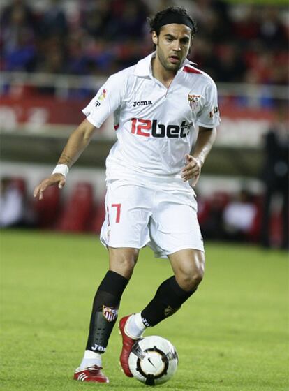 Sergio Sánchez durante un partido con el Sevilla.