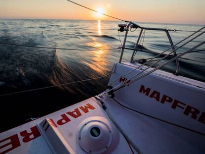 El MAPFRE durante la etapa prólogo entre Lisboa y Alicante.