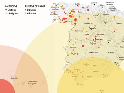 ¿Cómo avanzan los incendios del verano? Consulte el mapa con los últimos fuegos activos