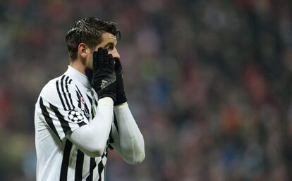 Álvaro Morata en el partido contra el Bayern.