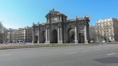 Madrid vacío tras el anuncio del Estado de alarma.