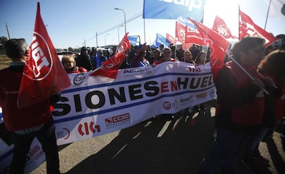 Manifestación de funcionarios de prisiones en huelga, en Madrid el pasado octubre.