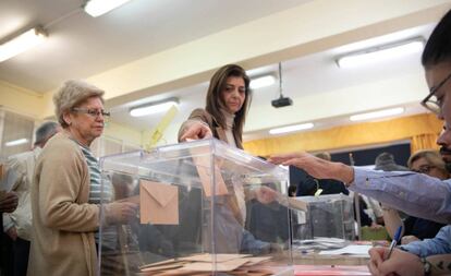 Colegio electoral de Sevilla durante las elecciones generales del 28-A.