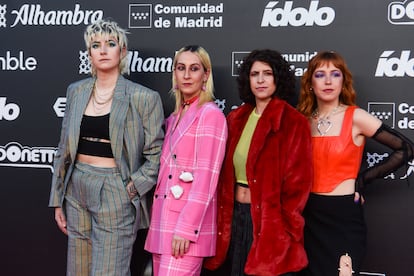 El grupo Ginebras durante la gala de los premios Ídolo en el Gran Teatro Caixabank Príncipe Pío de Madrid el pasado marzo.