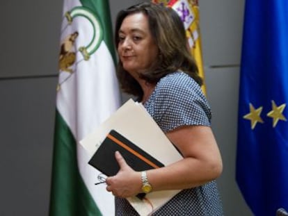 Mar Moreno, durante su comparecencia ante los medios.