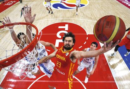 Segio Llull, en la final del Mundial de 2019 entre España y Argentina.