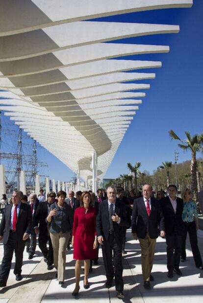 José Antonio Griñán, ayer en el puerto de Málaga.