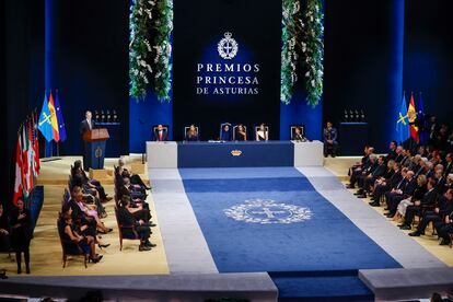 Un momento de la 43º edición de los Premios Princesa de Asturias, este viernes en el teatro Campoamor de Oviedo. 
