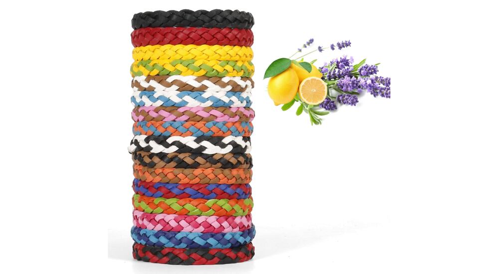 Lote de pulseras antimosquitos con aceites vegetales.