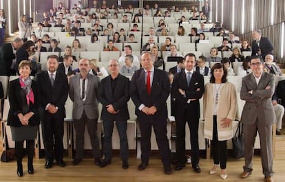 Momento del acto de inauguración del primer Foro Mundial de Turismo Gastronómico, que se celebra entre este lunes y martes en el Basque Culinary Center.