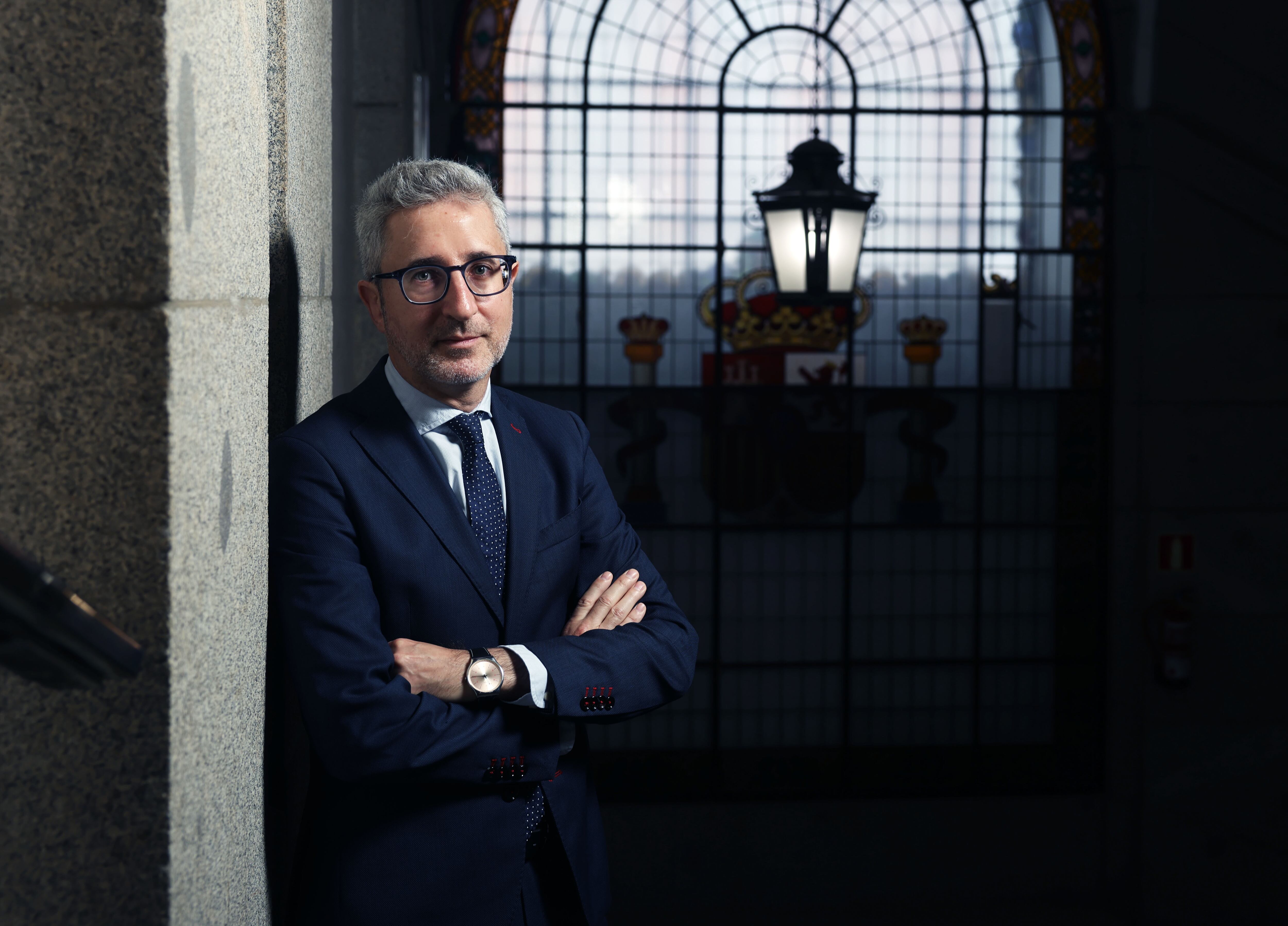 El ministro de Hacienda, Arcadi España, en la sede del ministerio, el 6 de mayo.