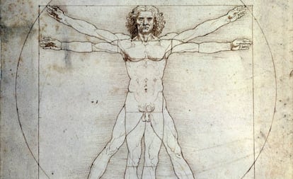 Dibujo del 'Hombre de Vitruvio' (1490) de Leonardo de Vinci.