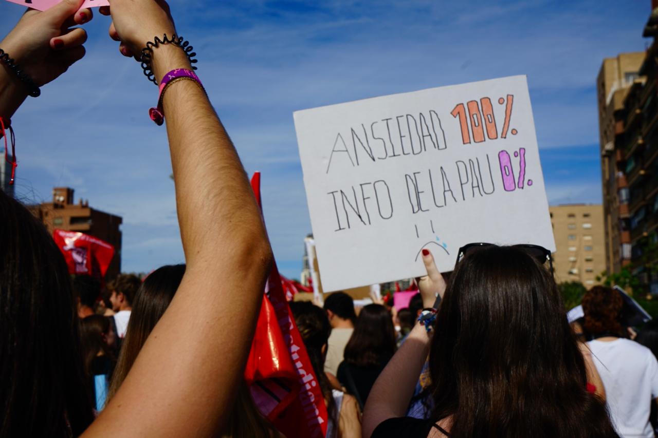 Manifestantes en la concentración de Valencia.