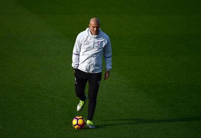 Zidane, no último treinamento antes do clássico.