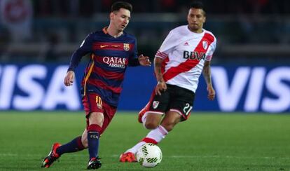 Messi durante la final del Mundialito contra River Plate.