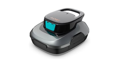 Robots limpiapiscinas sobre fondo blanco.