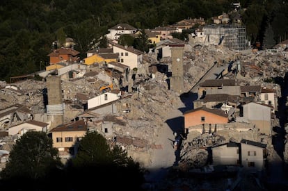 Vista general de la ciudad de Amatrice.