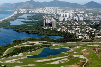 Vista área de Barra da Tijuca, escenario de las próximas Olimpiadas.
